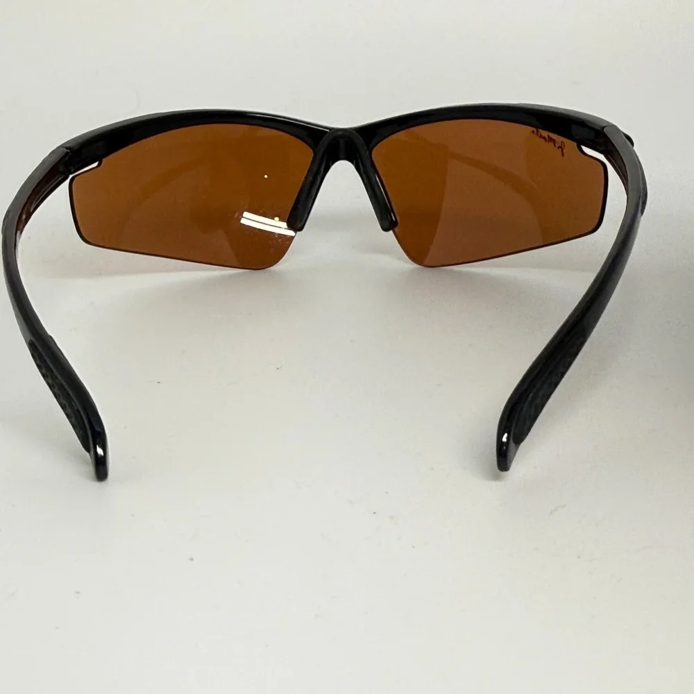 Ji Marti JM01‎ TR90 Frame Sport Sunglasses Black Amber Lenses Taiwan CE 21731